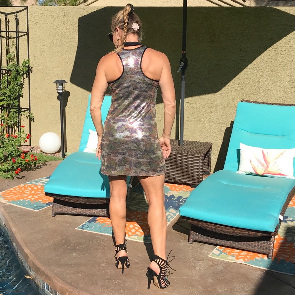 Betsey Johnson Sparkling Camouflage Mini Dress - Picture 2 of 8